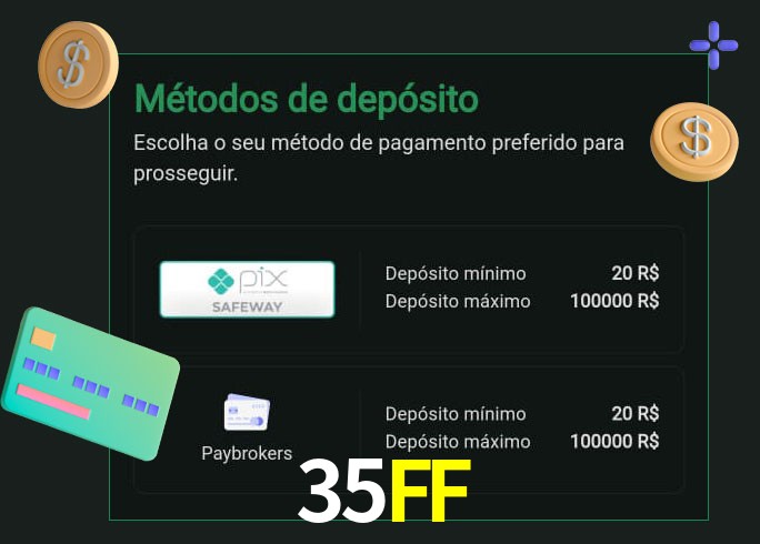 O cassino 35FF oferece uma grande variedade de métodos de pagamento